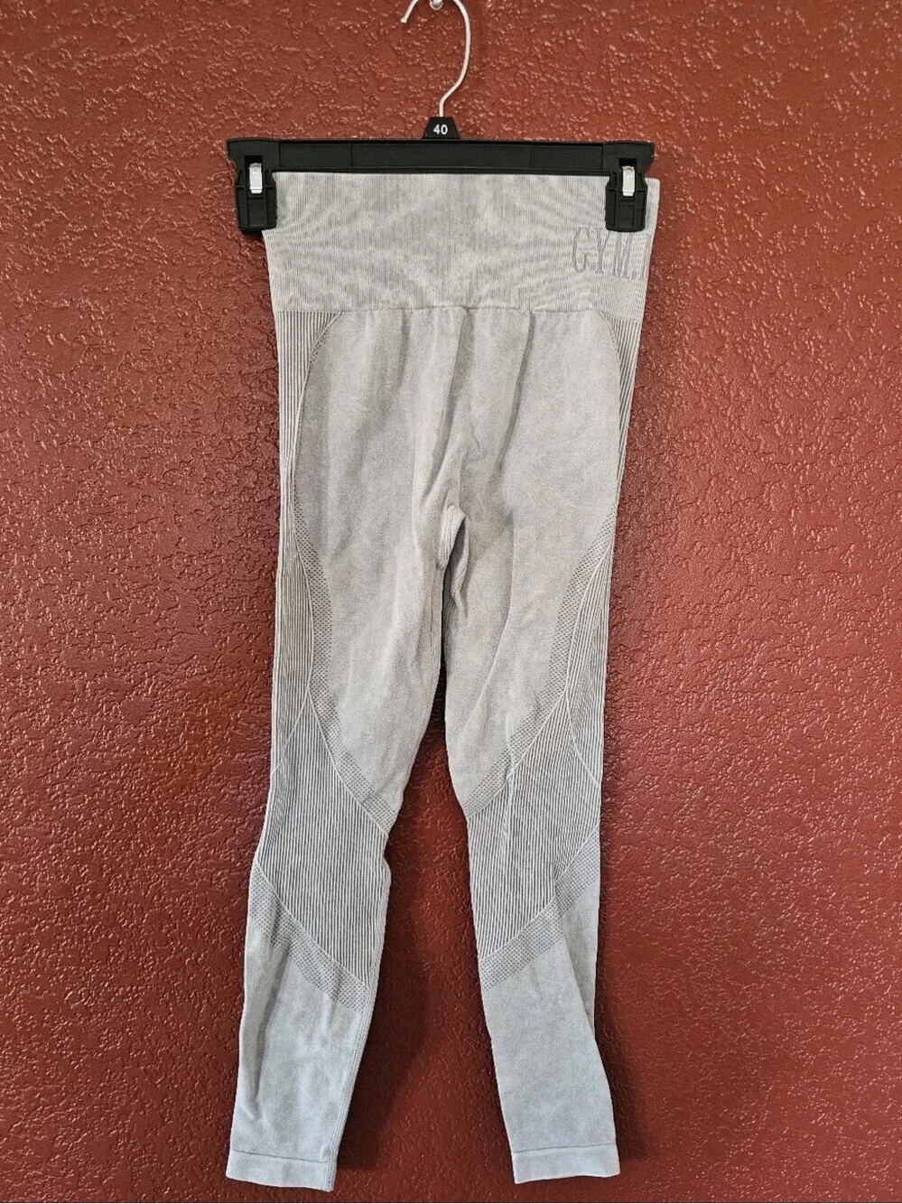 High-Waist Seamless Straight Leg Pants - Light Grey